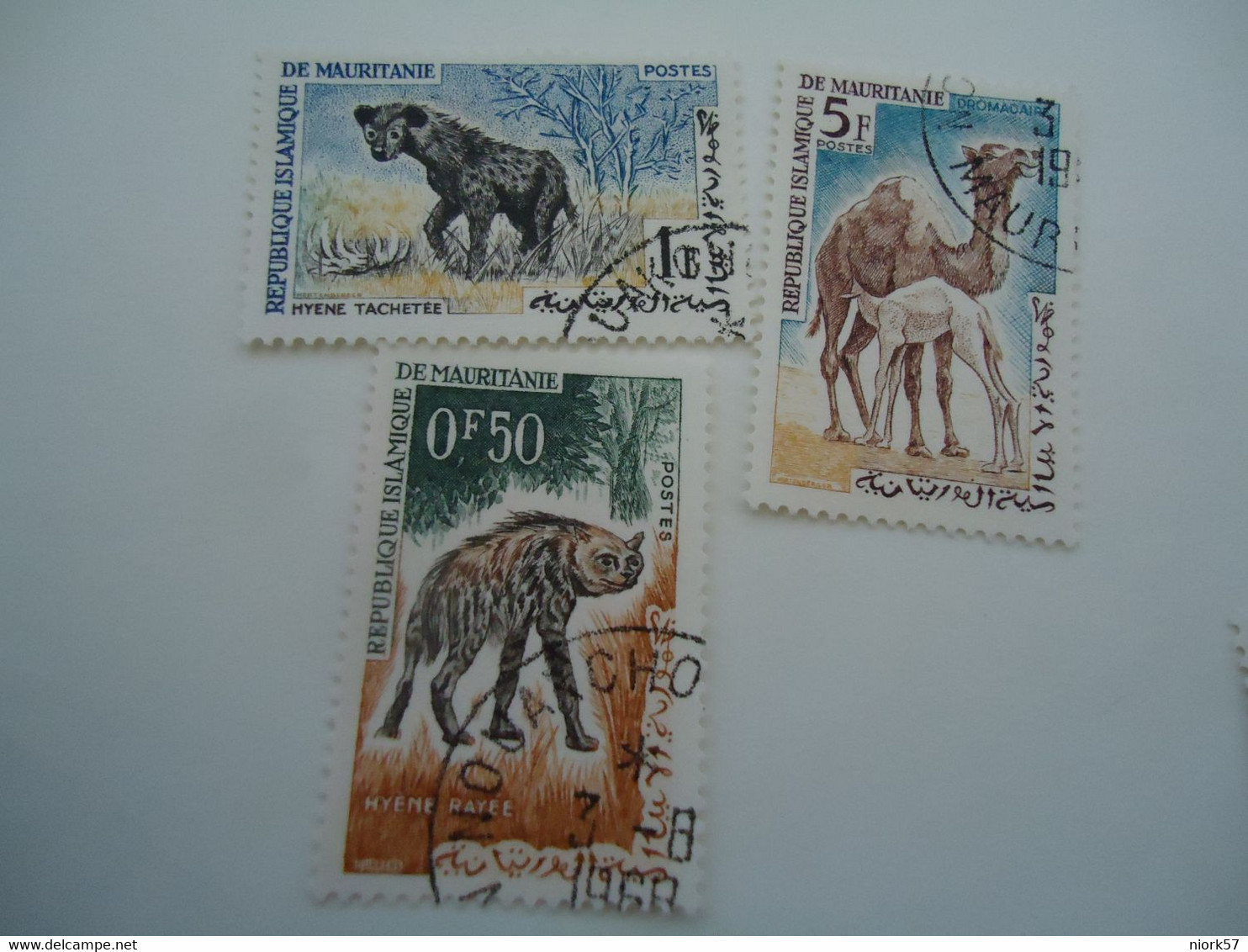 MAURITANIA   USED  STAMPS   3 ANMALS   WITH POSTMARK - Mauritanie (1960-...)