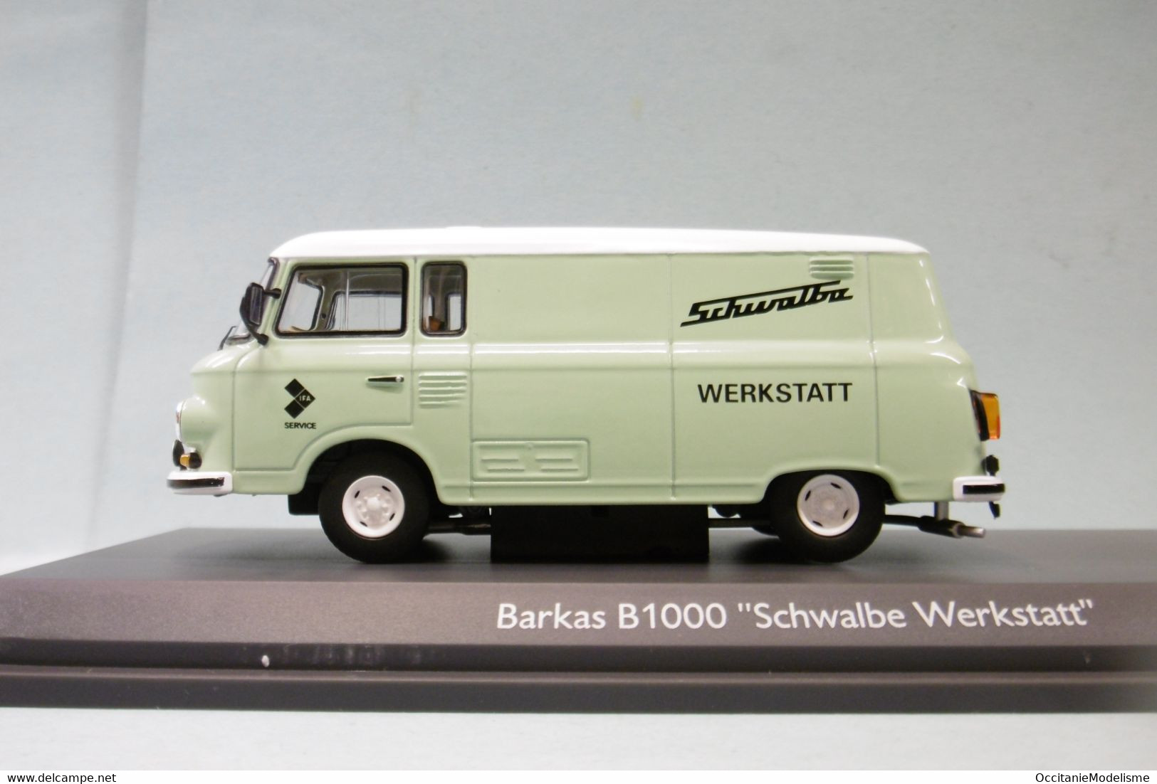 Schuco - Camion BARKAS B1000 + Scooter Schwalbe Werkstatt Réf. 450365400 NBO Neuf 1/43 - Schuco