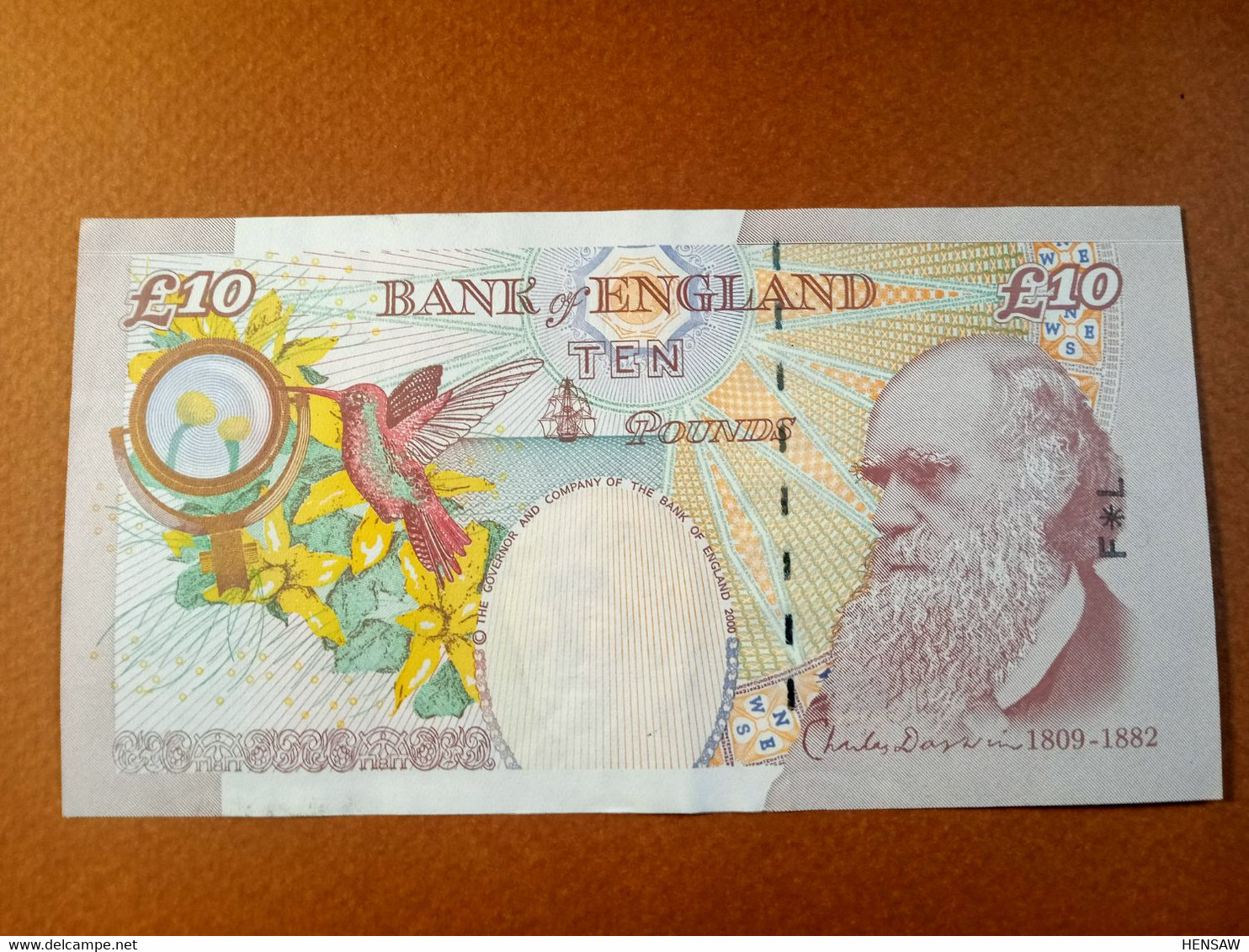 ENGLAND 10 POUNDS 2000 P 389d USED USADO XF - 10 Pounds