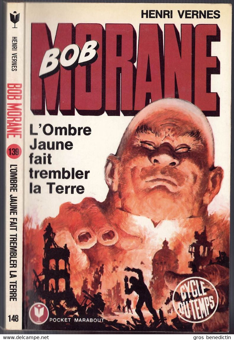 Pocket Marabout N°148 - Série Bob Morane - Henri Vernes - "L'Ombre Jaune Fait Trembler La Terre" - 1976 - #Ben&Morane - Marabout Junior