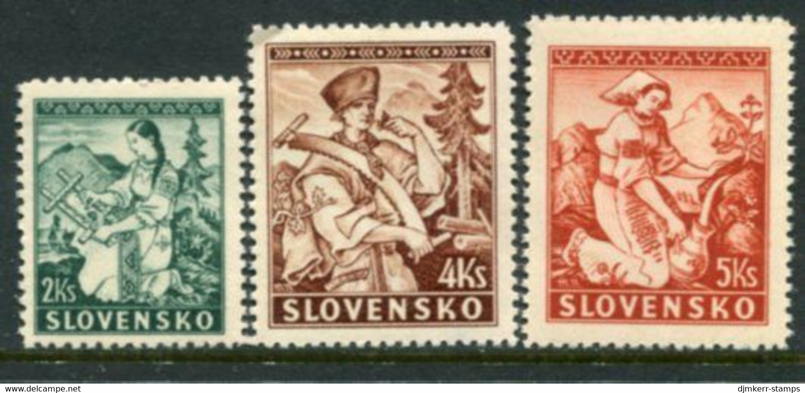 SLOVAKIA 1939 Costumes MNH / **  Michel 43-45A - Nuovi