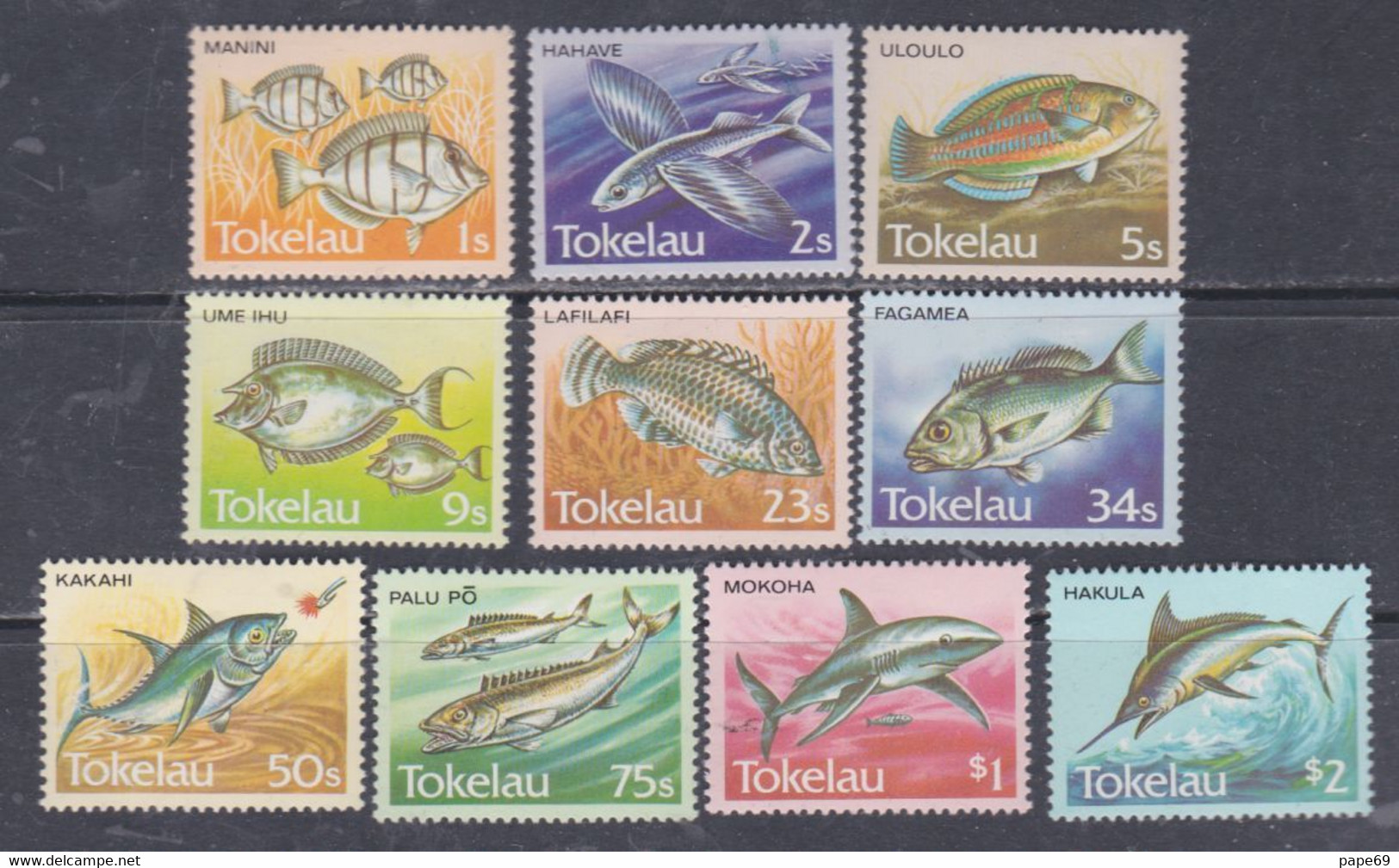 Tokelau N° 108 / 17 XX Série Courante : Poissons Du Pacifique,  La Série Des 10 Valeurs, Sans Charnière, TB - Tokelau