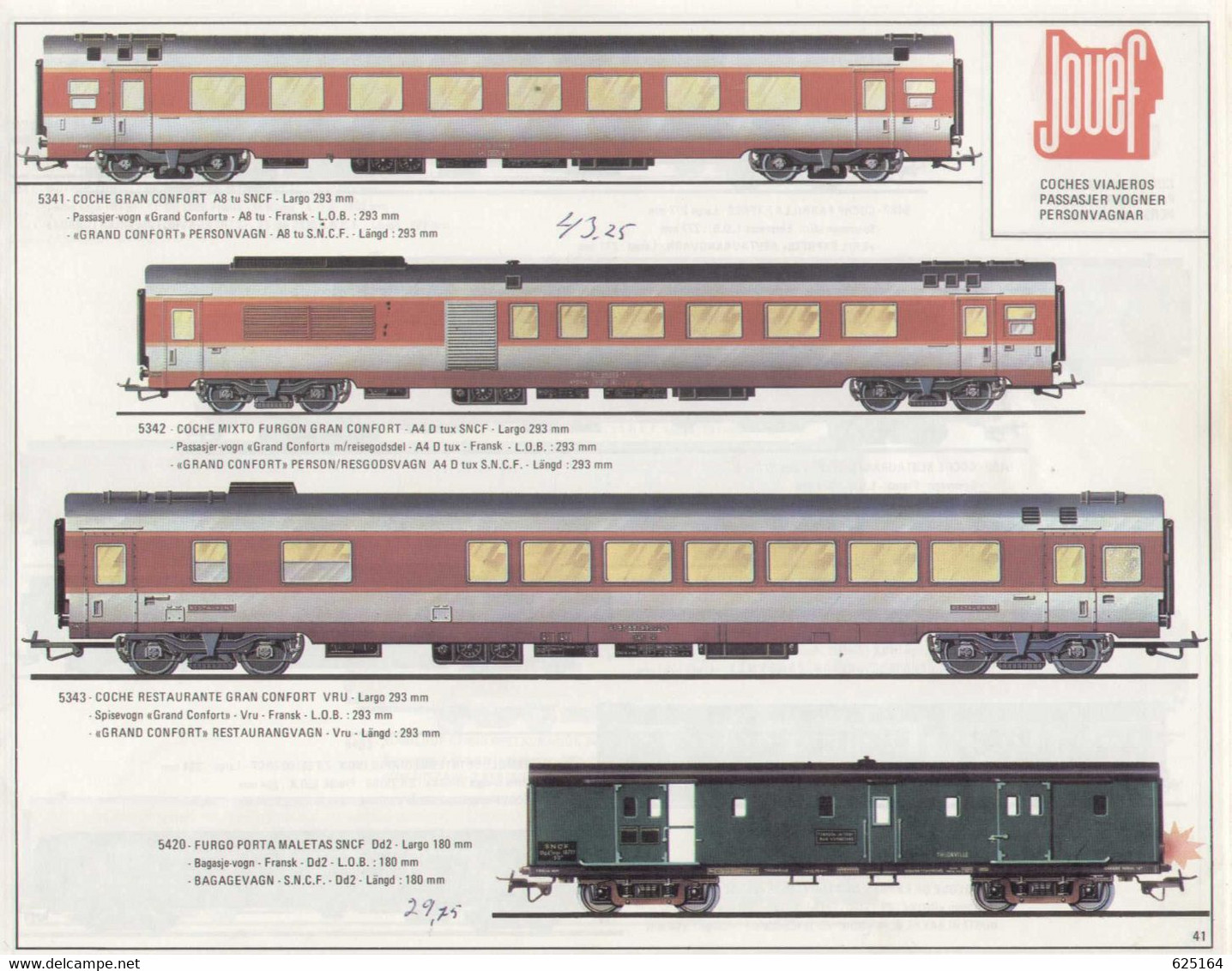 catalogue JOUEF 1976 édition en espagnol, norvégien et suédois + prix SEK