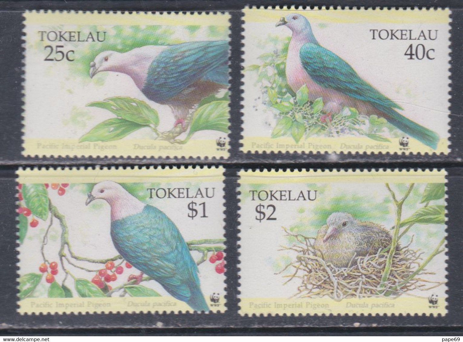 Tokelau N° 209 / 12 XX Protection De La Faune : Pigeon Impérial Du Pacifique,  La Série Des 4 Vals, Sans Charnière, TB - Tokelau