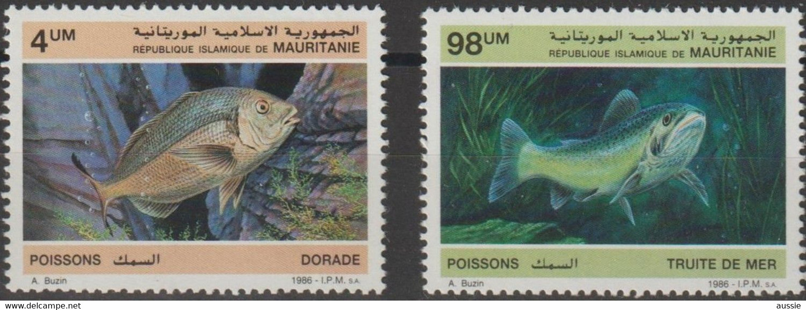 Mauritanie 1986 Yvertn° 592-593 *** MNH Cote 5,50 € Faune Poisssons Viisen Fish - Mauritanie (1960-...)