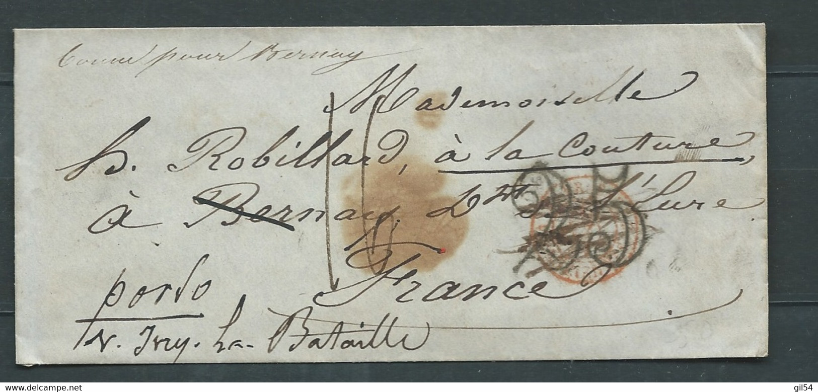 Lsc De St Petersbourg Pour Bernay France , Taxe 25 Supprimée,  En Juin 1851 - Pb 18703 - ...-1857 Vorphilatelie
