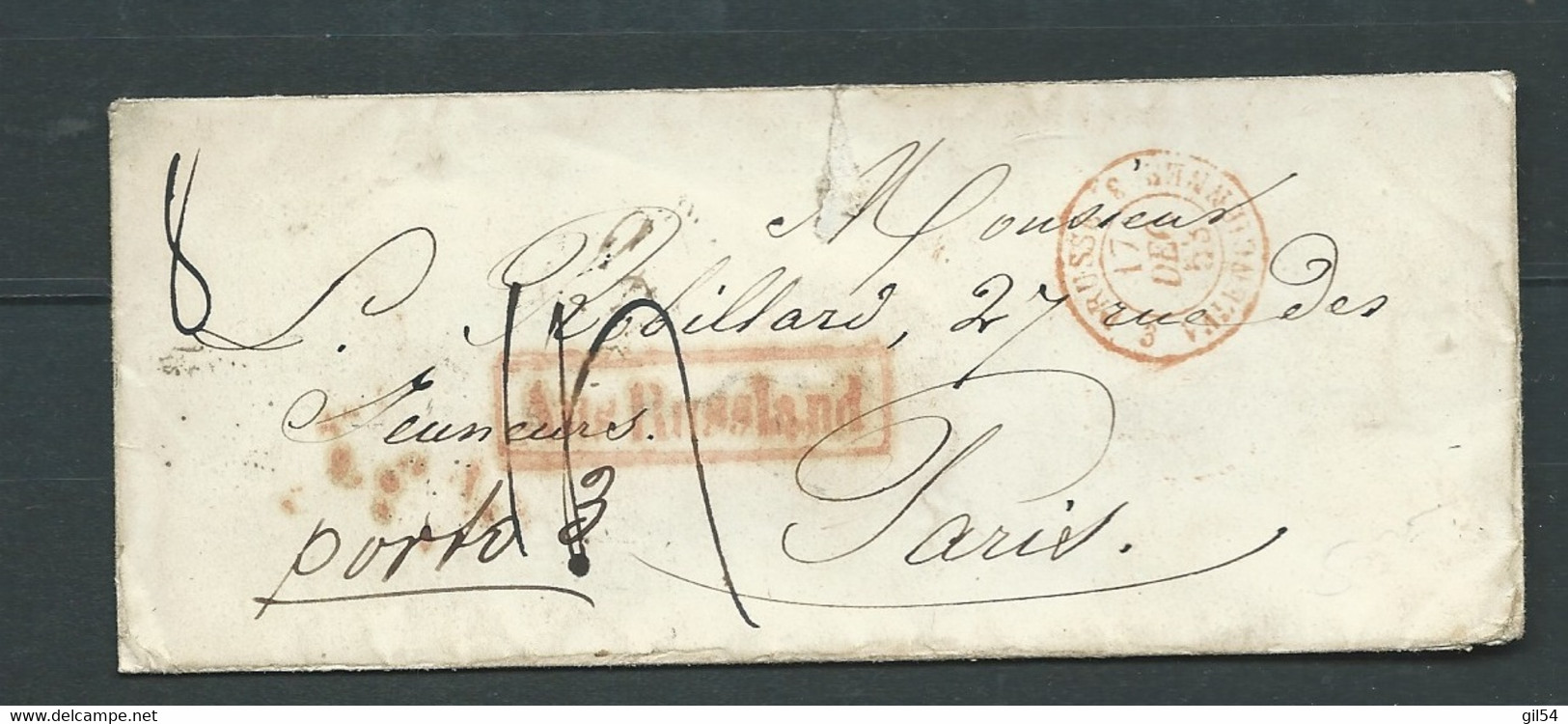 Lsc De St Petersbourg PourParis  France , Decermbre  1853 - Pb 18704 - ...-1857 Vorphilatelie