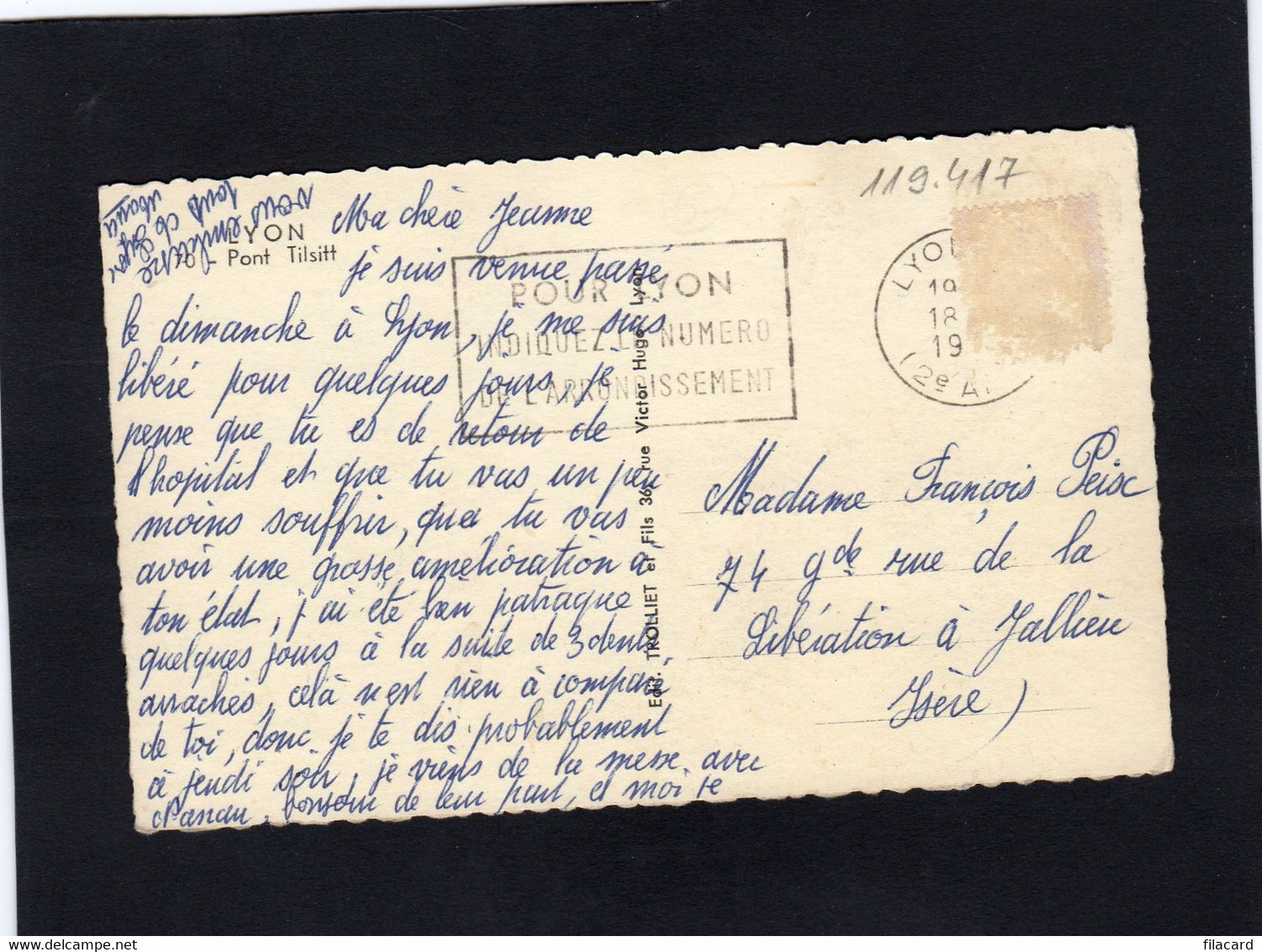 119417        Francia,     Lyon,  Pont  Tilsitt,   VGSB - Lyon 7