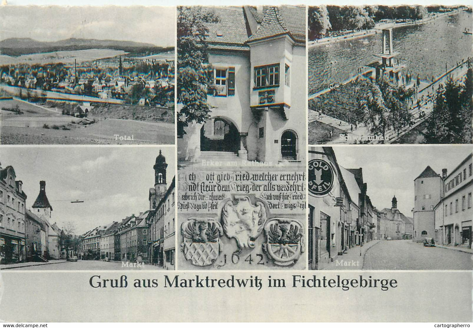 Postcard Multi View Germany Gruss Aus Marktredwitz Im Fichtelgebirge - Marktredwitz