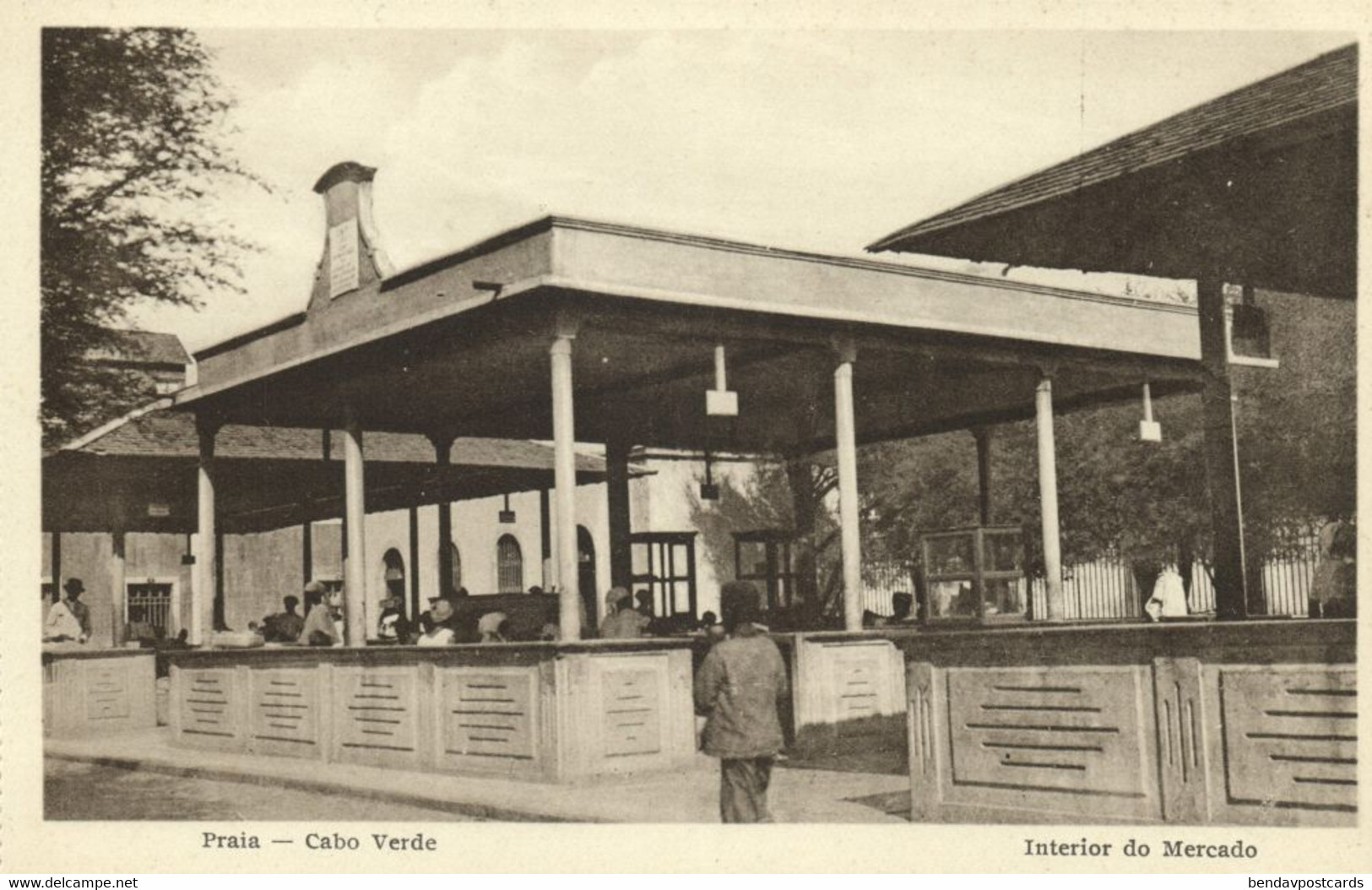 Cape Verde, PRAIA, Interior Do Mercado (1920s) Postcard - Cap Vert