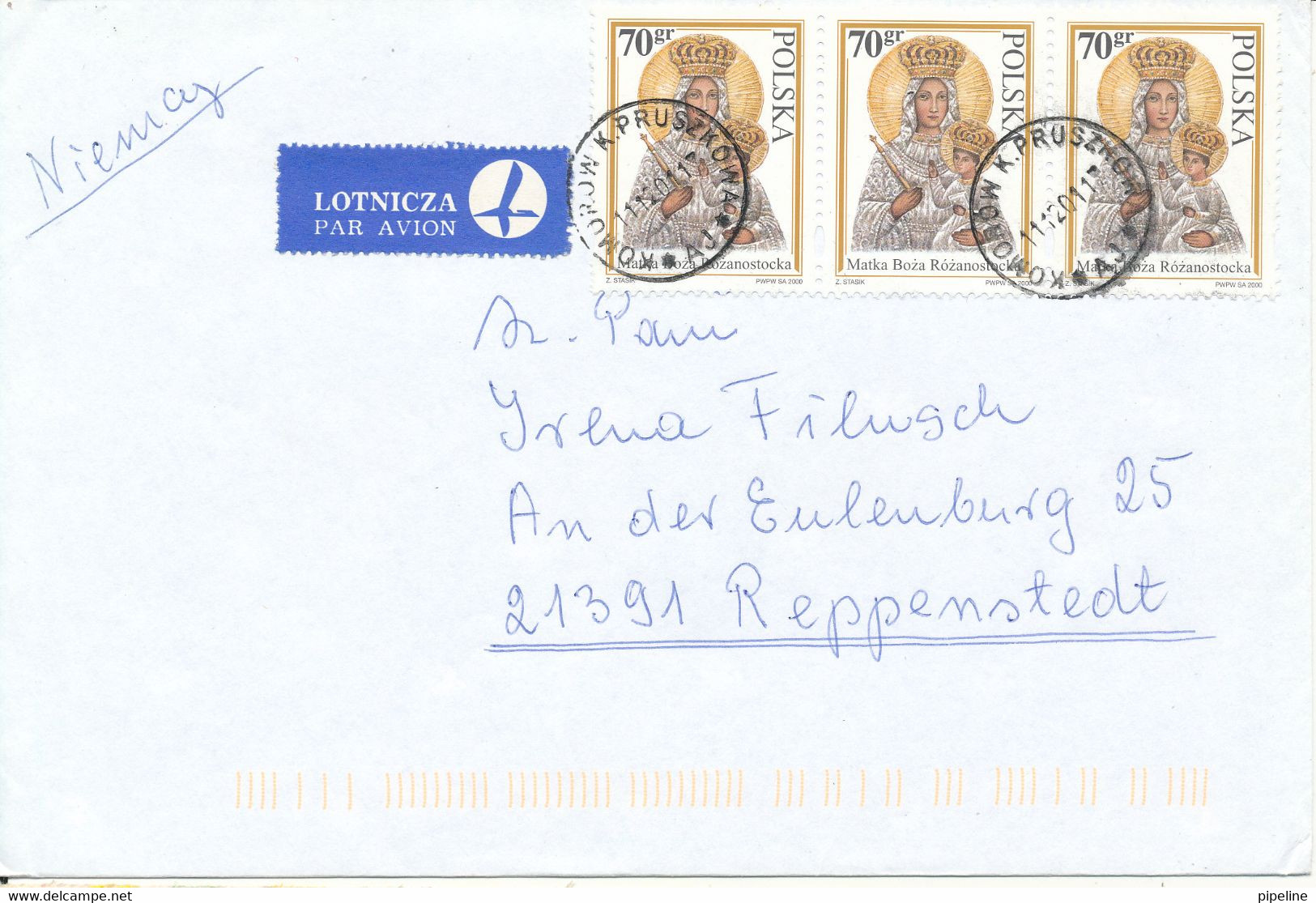 Poland Cover Sent To Germany 11-12-2001 Topic Stamps - Briefe U. Dokumente