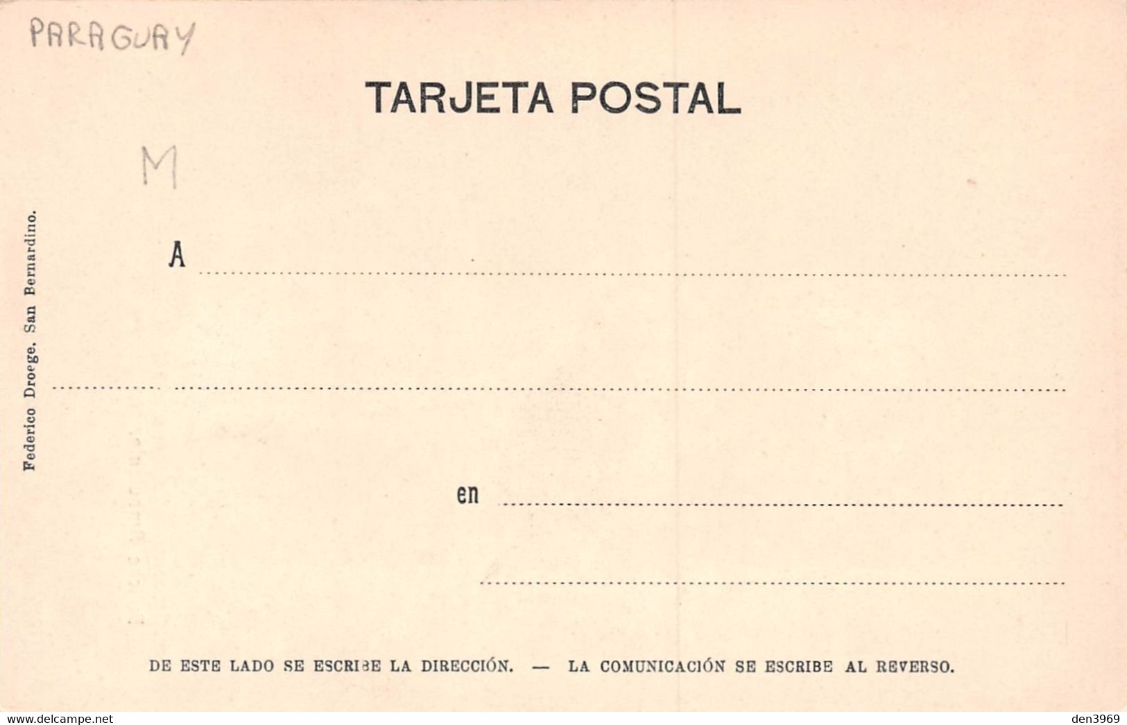 Amérique - PARAGUAY - Boliche Ambulante - Federico Droege, San Bernardino - Précurseur - Paraguay