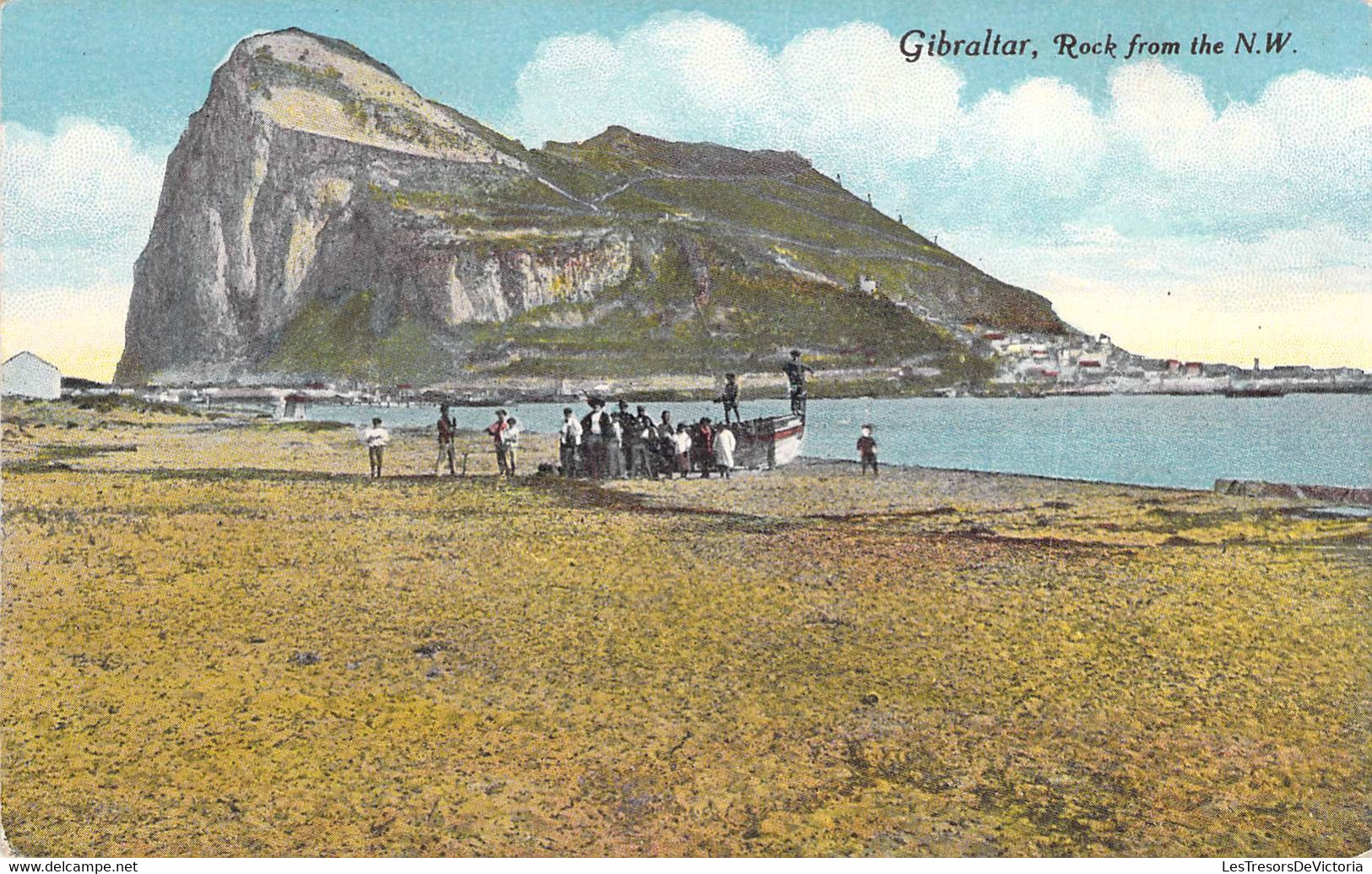 Gibraltar - Rock From The N.W. - Animé - Colorisé - Mer - Edit. Millar Et Lang - Carte Postale Ancienne - Gibraltar