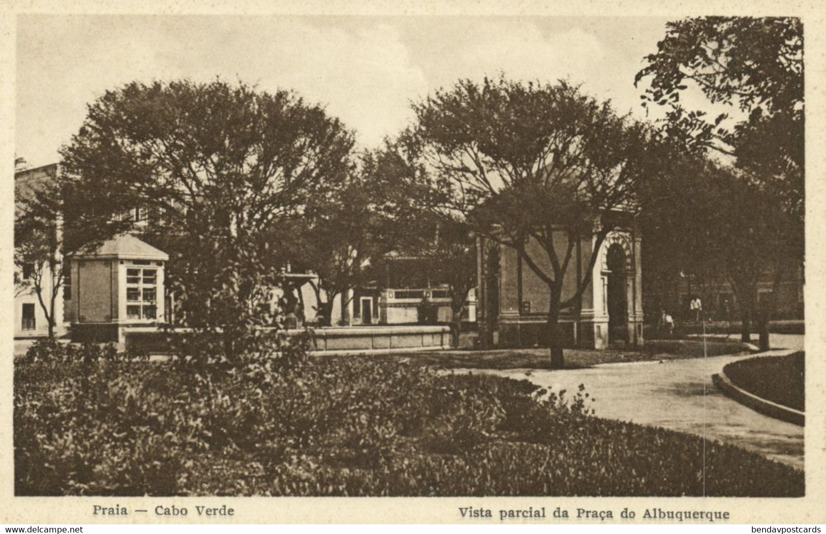 Cape Verde, PRAIA, Vista Parcial Da Praça Do Albuquerque (1920s) Postcard - Cap Vert