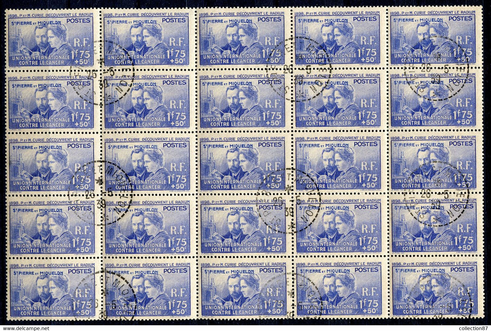 SAINT PIERRE Et MIQUELON < BLOC De 25 N° 166 Ø Cote 700.00 € Oblitéré Used Ø < PIERRE Et MARIE CURIE - Used Stamps