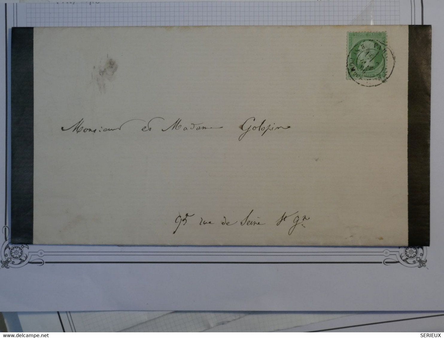 BO8 FRANCE BELLE  LETTRE   RR  1866 PARIS DECEDé LE 25 DEC  + N°20 SEUL +AFFRANCH. INTERESSANT++ - 1862 Napoleon III