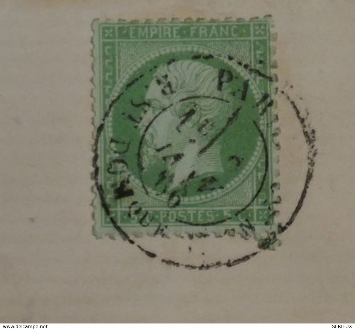 BO8 FRANCE BELLE  LETTRE   RR  1866 PARIS DECEDé LE 25 DEC  + N°20 SEUL +AFFRANCH. INTERESSANT++ - 1862 Napoleon III