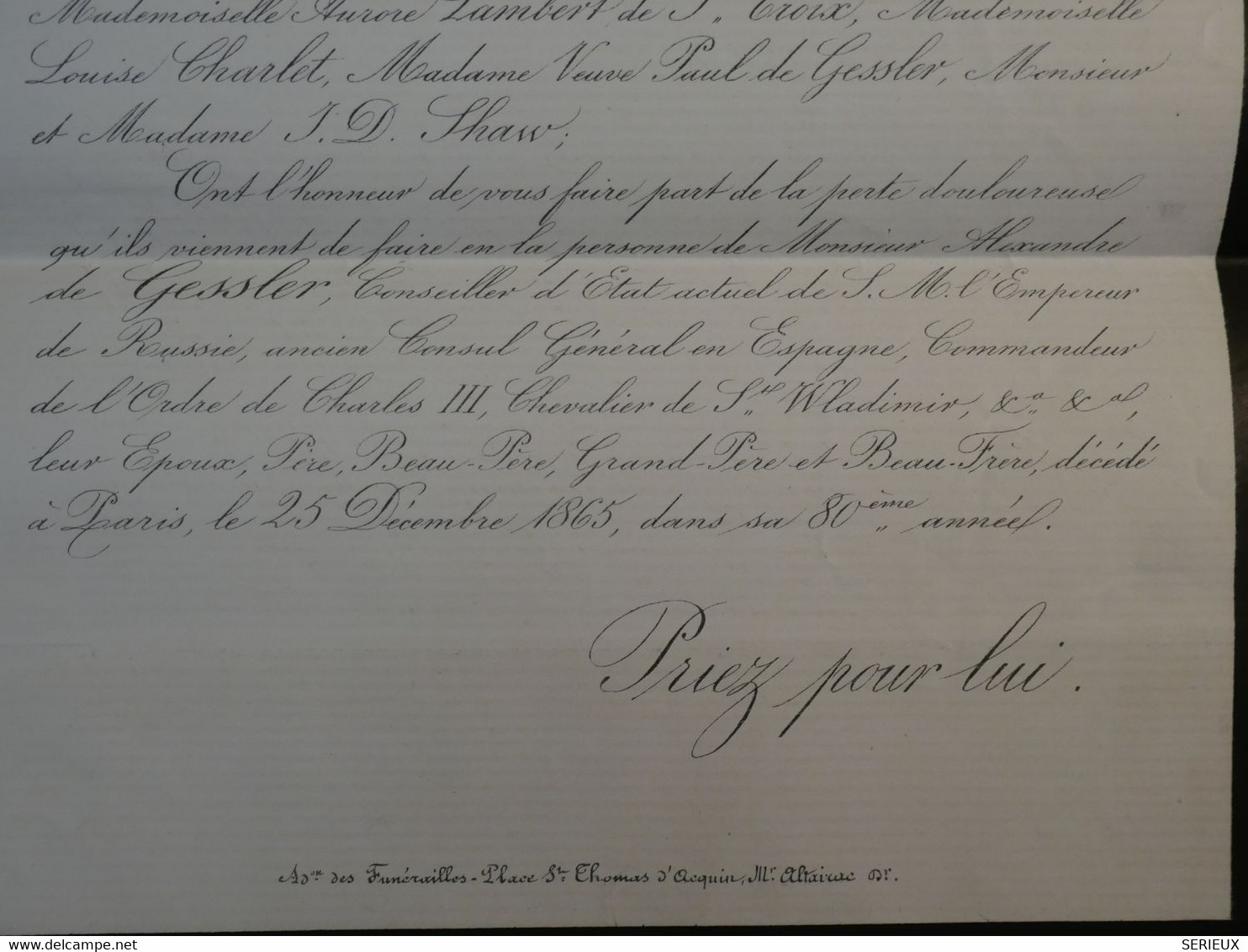 BO8 FRANCE BELLE  LETTRE   RR  1866 PARIS DECEDé LE 25 DEC  + N°20 SEUL +AFFRANCH. INTERESSANT++ - 1862 Napoleon III