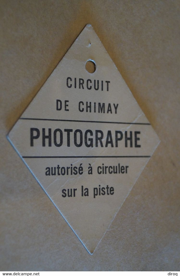 Moto,circuit De Chimay Mai 1956,photographe,ancien Laisser Passer De Presse,pour Collection - Motor Bikes