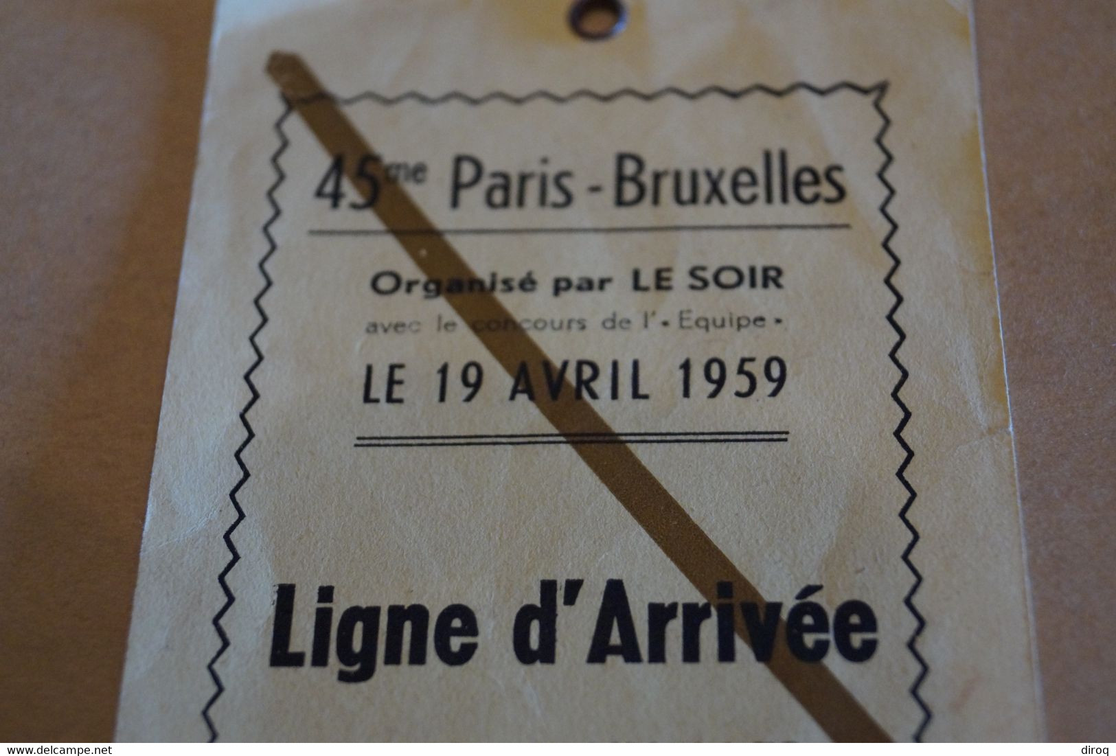 1959,Cyclisme,45 Iem. Paris - Bruxelles,ligne D'arrivée,photographe,ancien Laisser Passer De Presse - Cycling