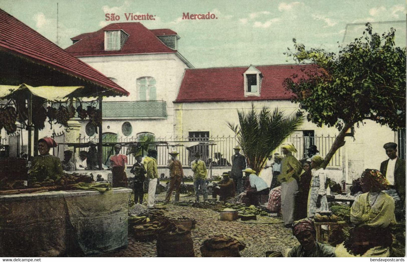 Cape Verde, SÃO VICENTE, Mercado, Native Market (1919) Postcard - Cap Vert