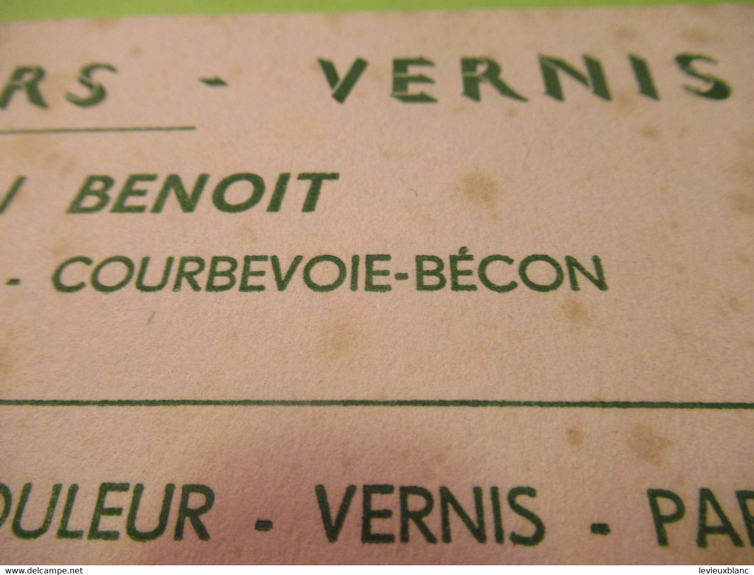 Buvard Ancien /Peinture /COULEURS-VERNIS/ Marcel BENOIT / COURBEVOIE-BECON / Vers 1930-1950    BUV598 - Pulizia