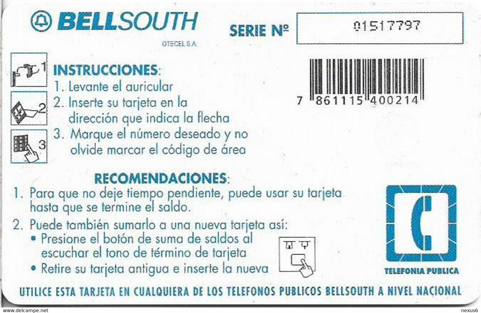 Ecuador - Bell South - Telares, Otavalo, Gem1B Not Symmetric White/Gold, 100.000Sucre, Used - Equateur