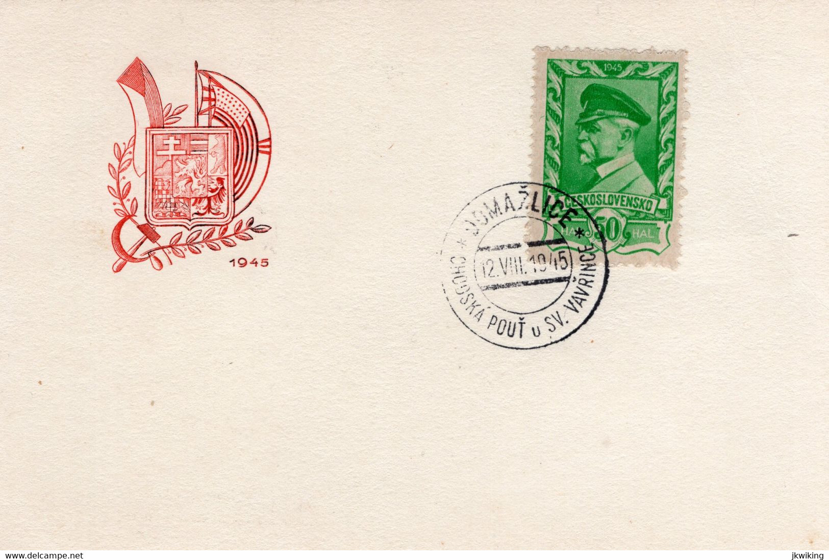 Occasional Postmark Domažlice - Chodská Pouť  U Sv. Lawrence - 1945 - Otros & Sin Clasificación