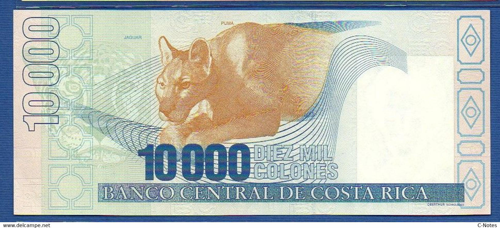 COSTA RICA - P.267e – 10000 Colones 26.09.2007 UNC Serie A99908369 - Costa Rica