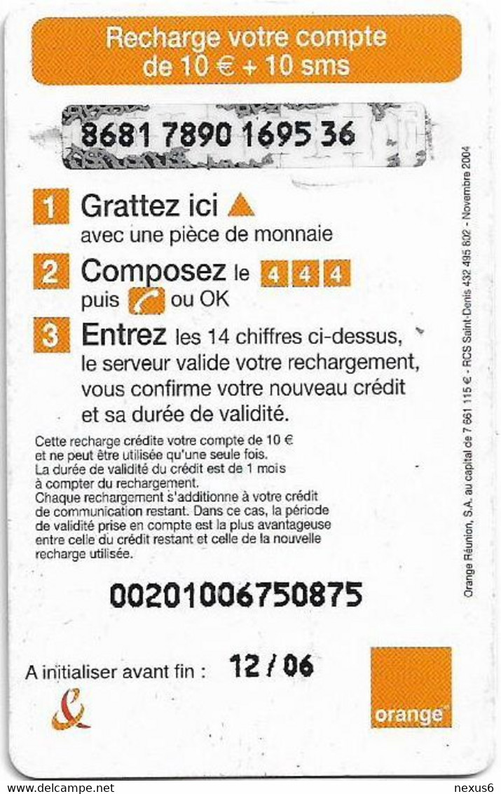 Reunion - Orange - Palm-Tree, Exp.12.2006, GSM Refill 10€, Used - Réunion