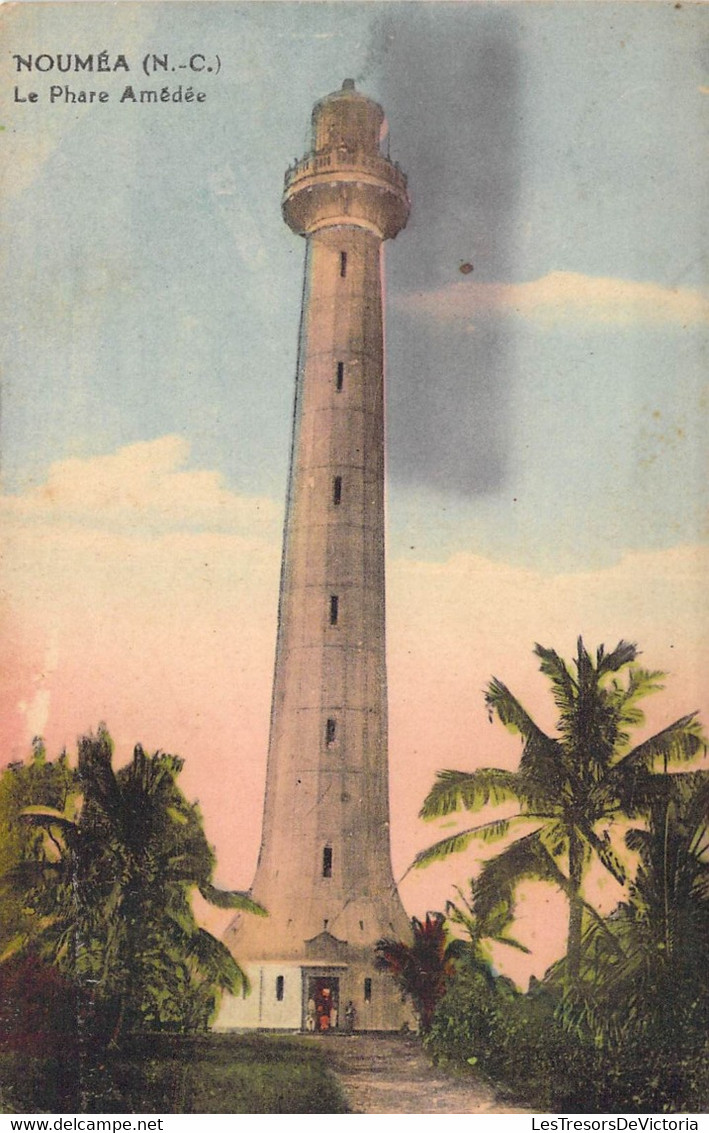 Nouvelle Calédonie - Nouméa - Le Phare Amédée - Palmier - Colorisé  - Carte Postale Ancienne - Nieuw-Caledonië