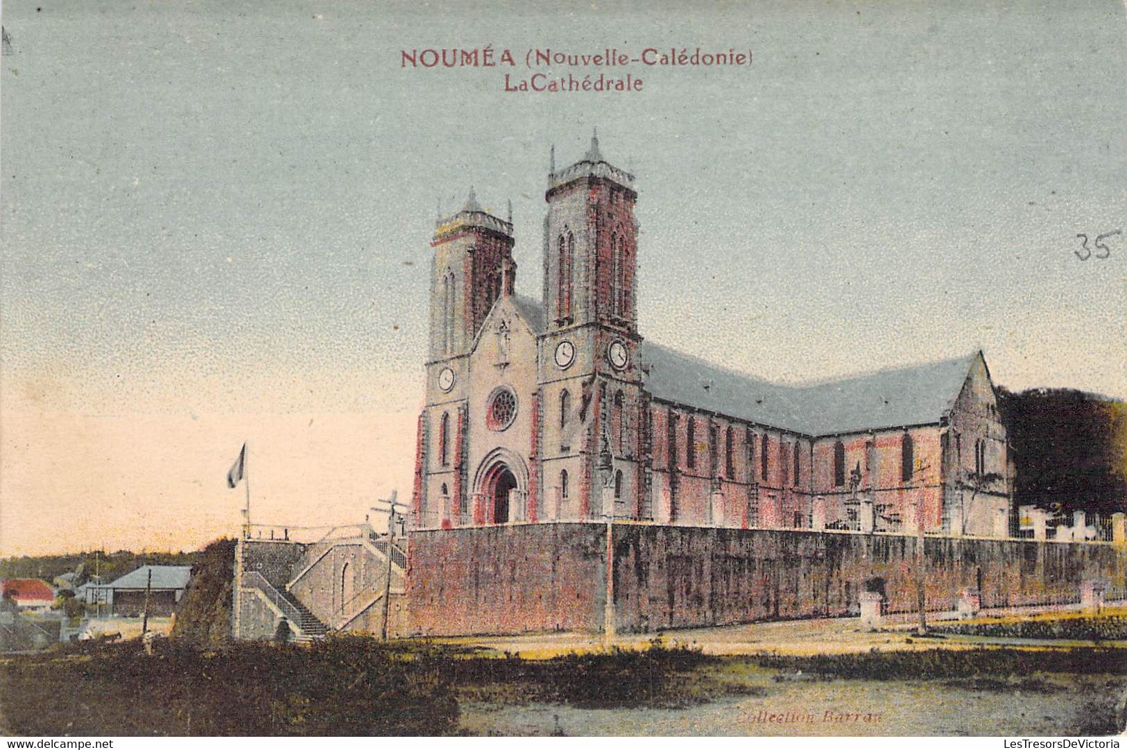 Nouvelle Calédonie - Nouméa - La Cathédrale - Clocher - Horloge - Colorisé - Carte Postale Ancienne - Nieuw-Caledonië