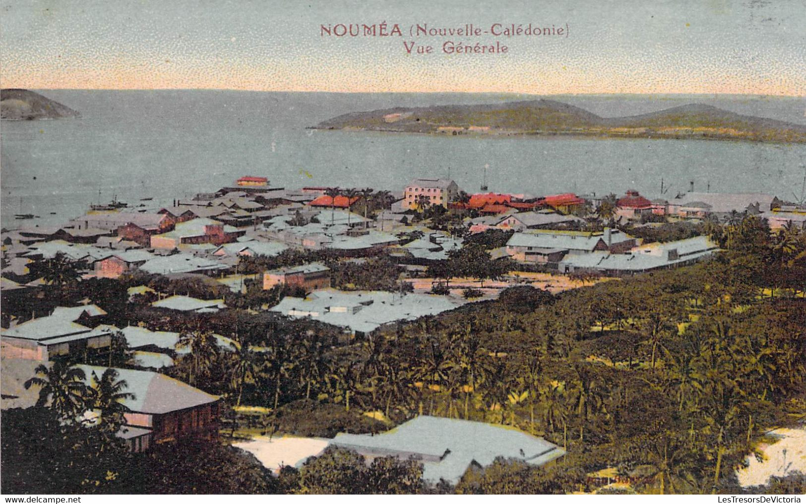 Nouvelle Calédonie - Nouméa - Vue Générale - Colorisé - Panorama - Mer - Carte Postale Ancienne - Nuova Caledonia