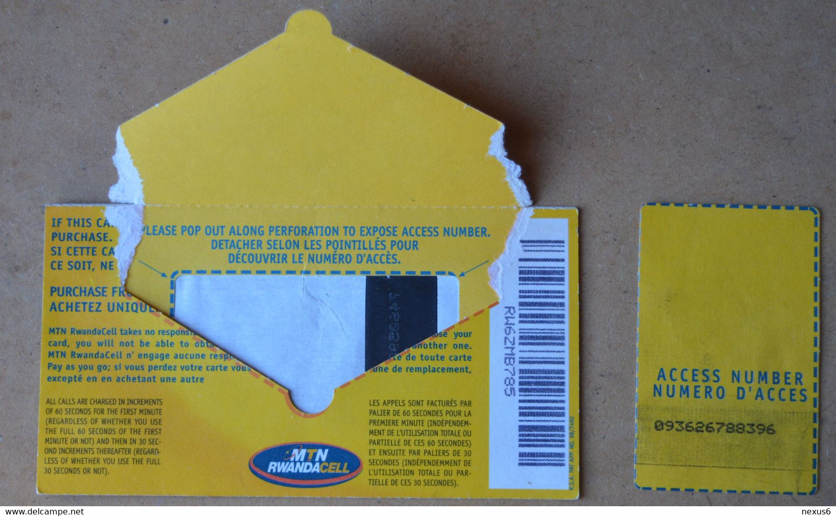 Rwanda - MTN RwandaCell - Paper GSM Refill In Envelope Type, 5.000RF, Used - Ruanda