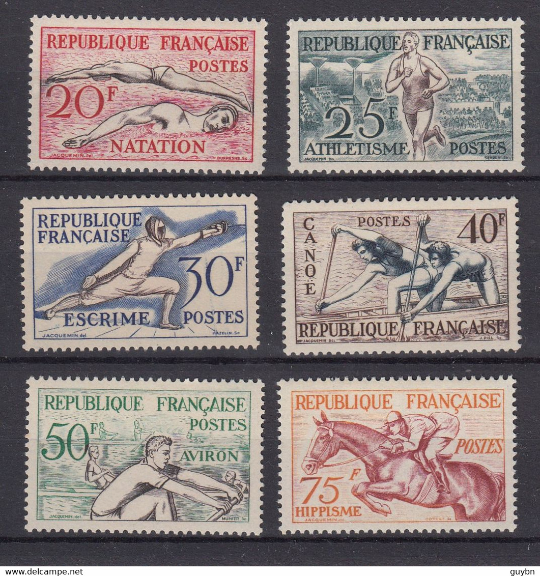 France  YT 960 / 965 ** .. Série Jeux Olympiques Helsinki 1952 .. Neuve SC ** .. Cote 90 Euro - Summer 1952: Helsinki