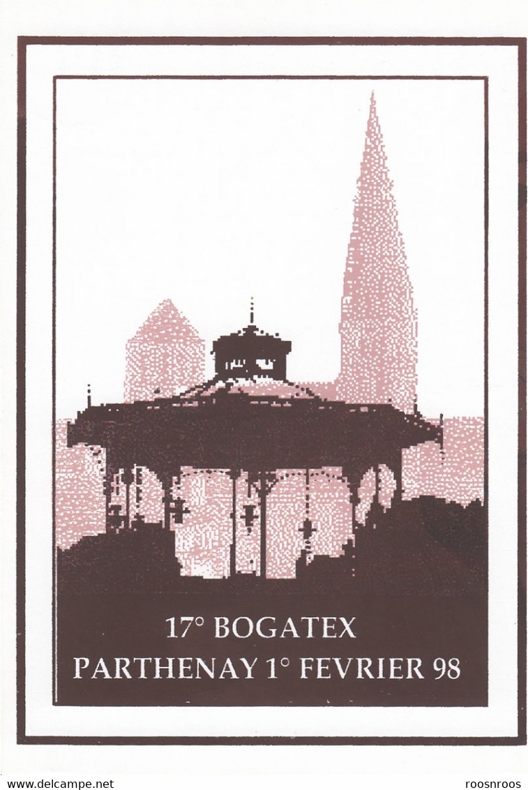 CP PARTHENAY 79 - 17EME BOGATEX SALON TOUTES COLLECTIONS - 1998 - ILLUSTRATION ATELIERS COLLEGE MANDES-FRANCE - Bourses & Salons De Collections