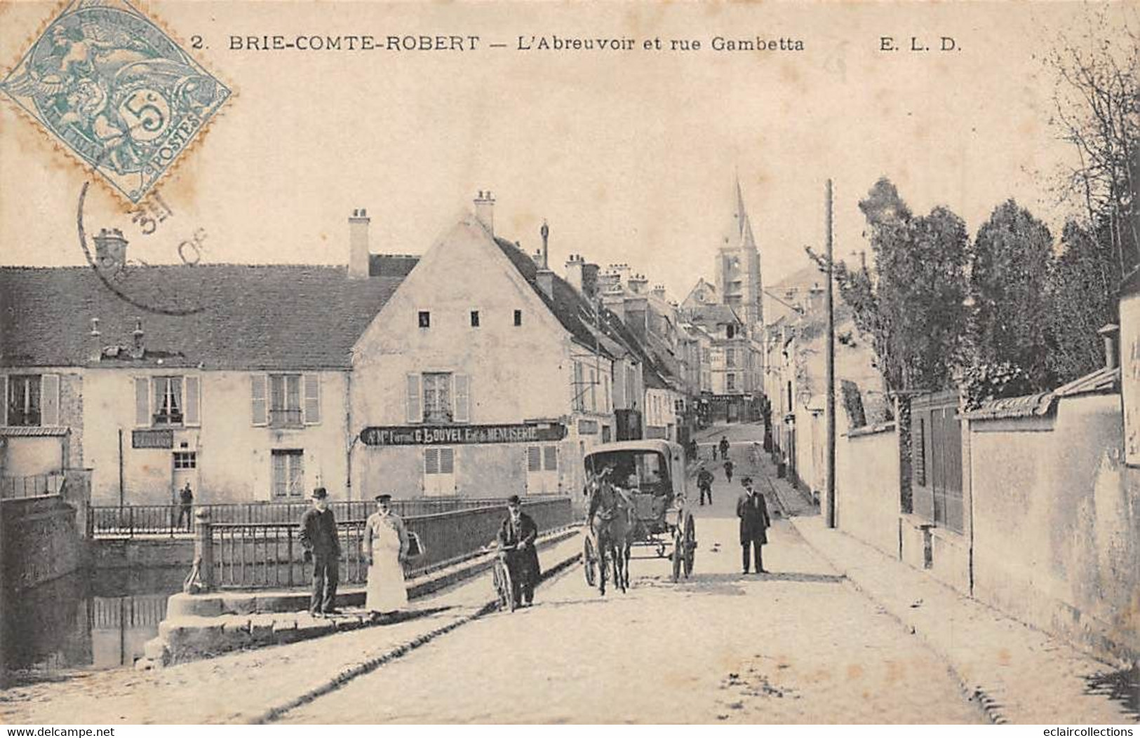 Brie Comte Robert            77             L'Abreuvoir Et Rue Gambetta . Entreprise De Menuiserie           (voir Scan) - Brie Comte Robert