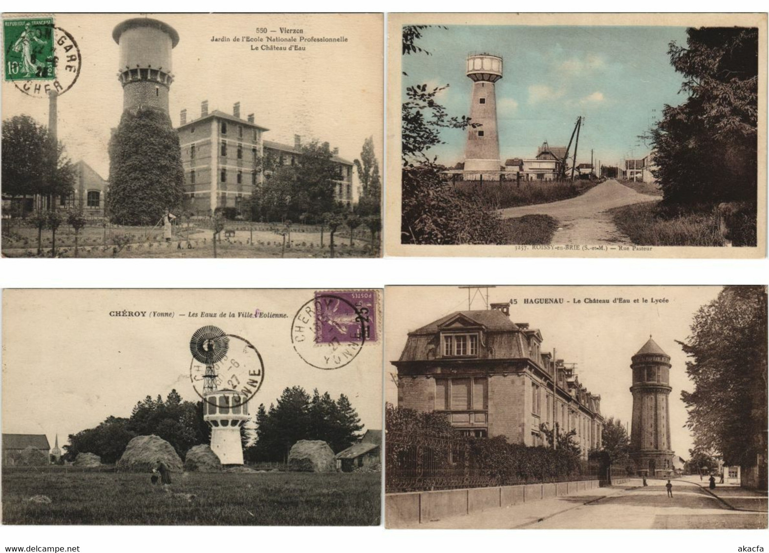 WATERTOWERS CHATEAU D'EAU FRANCE 23 Vintage Postcards (L4019) - Wassertürme & Windräder (Repeller)