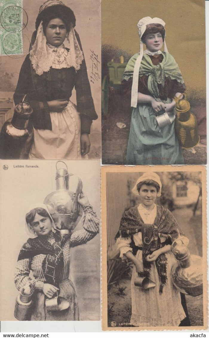 BELGIUM MILK GIRLS LAITIERE FLAMANDE 18 Vintage Postcards Mostly Pre-1940(L5748) - Sammlungen & Sammellose