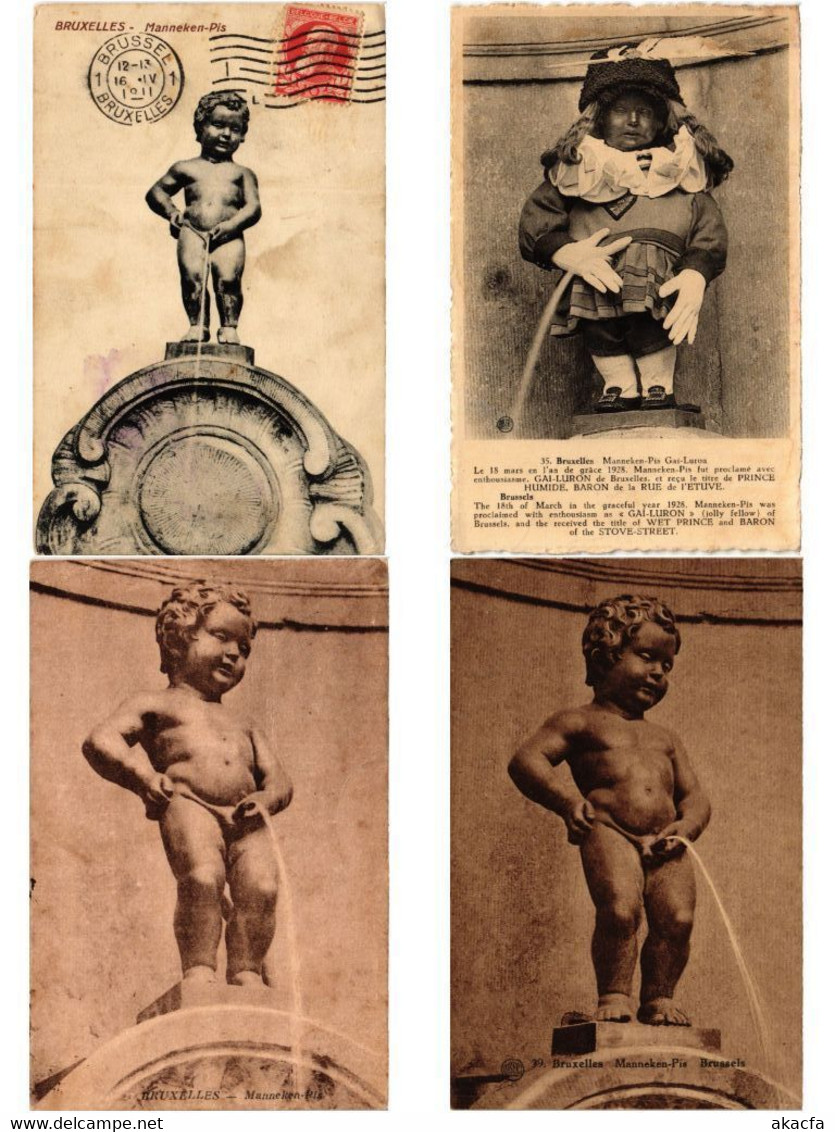 MANNEKEN PIS STATUE BRUSSELS BELGIUM 49 Vintage Postcards (L3267) - Collections & Lots