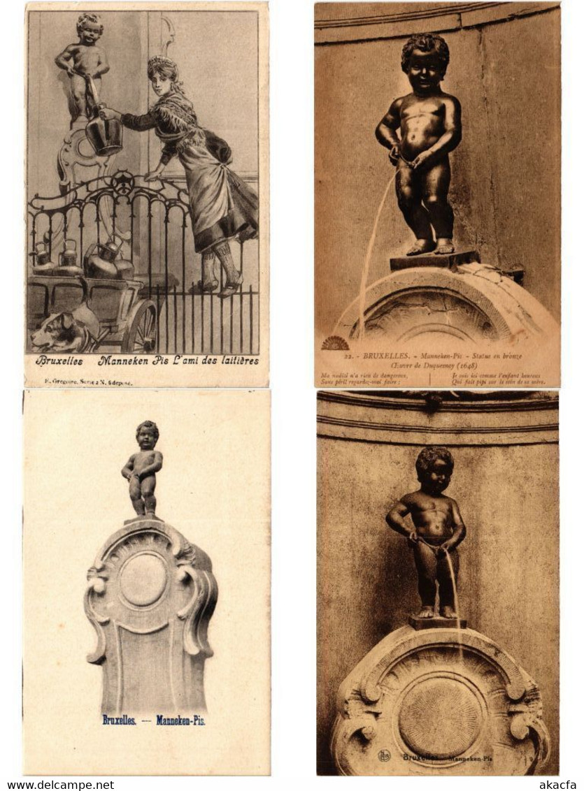 MANNEKEN PIS STATUE BRUSSELS BELGIUM 49 Vintage Postcards (L3267)