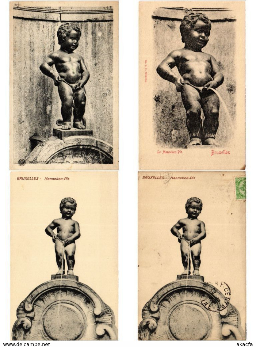 MANNEKEN PIS STATUE BRUSSELS BELGIUM 49 Vintage Postcards (L3267)