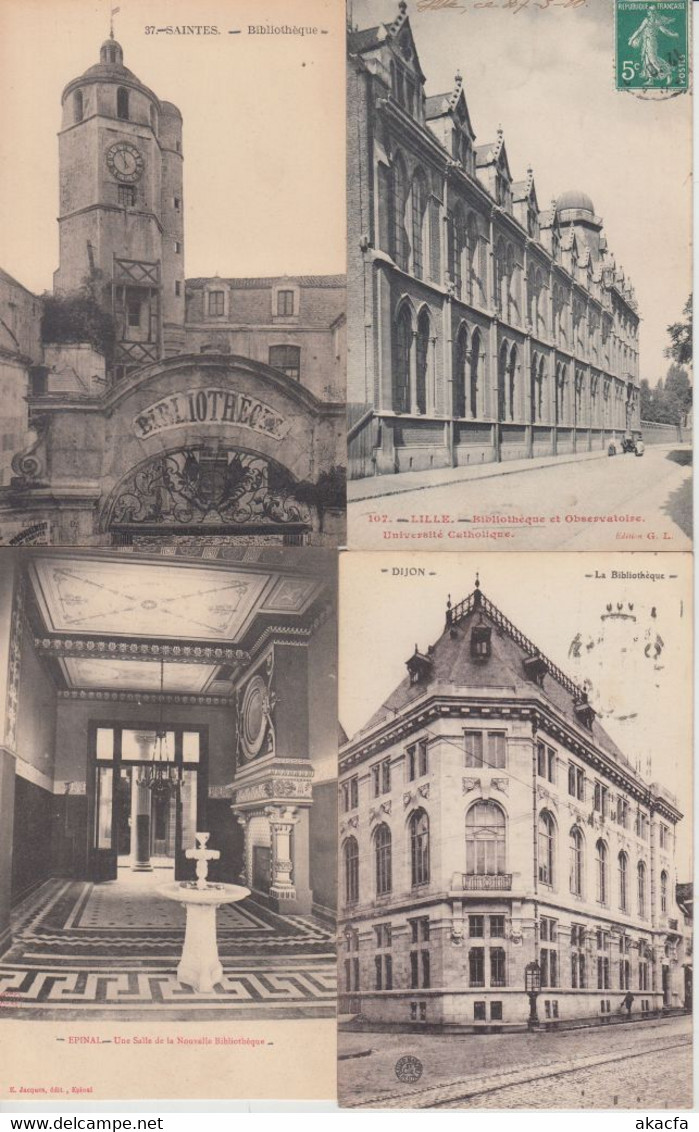 LIBRARIES BIBLIOTHEQUES FRANCE 44 Vintage Postcards mostly pre-1940 (L5656)