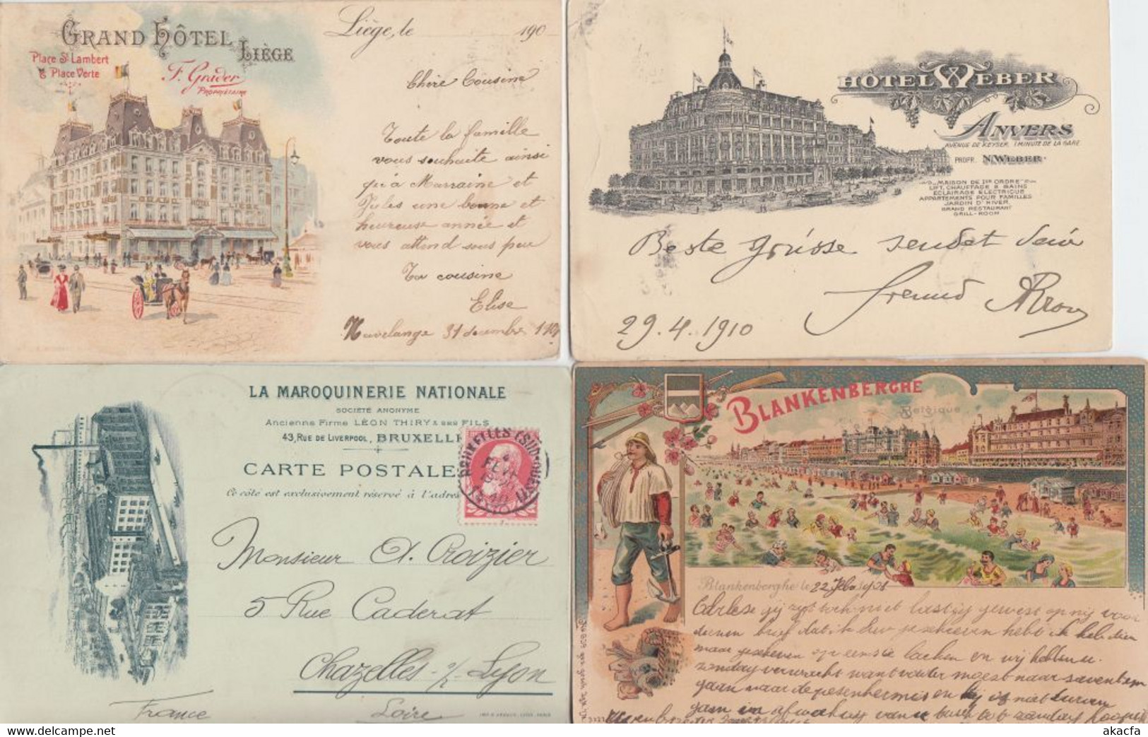 BELGIUM 28 Vintage Litho Postcards Mostly Pre-1910 (L3847) - Collections & Lots