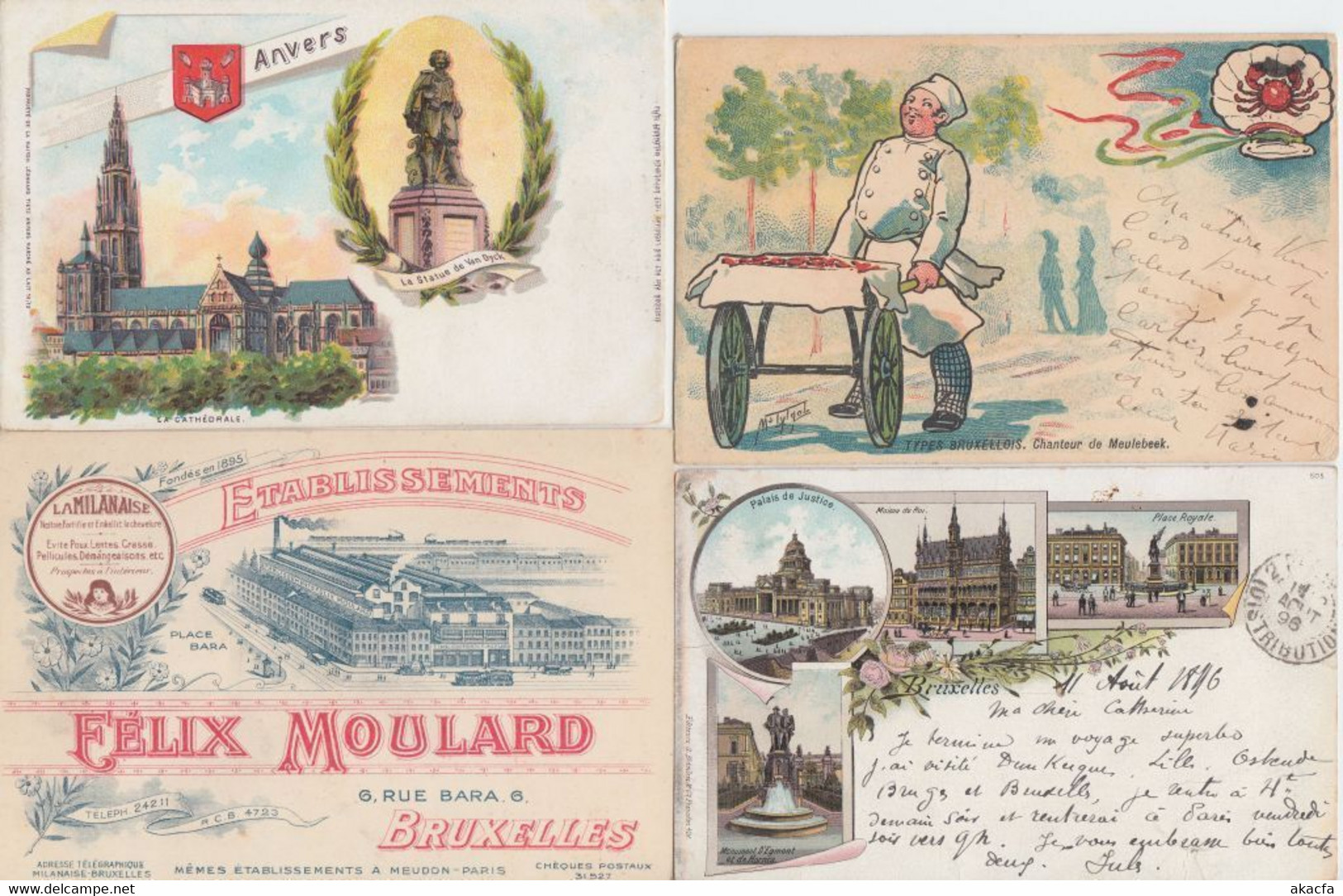 BELGIUM 28 Vintage Litho Postcards Mostly Pre-1910 (L3847) - Collections & Lots