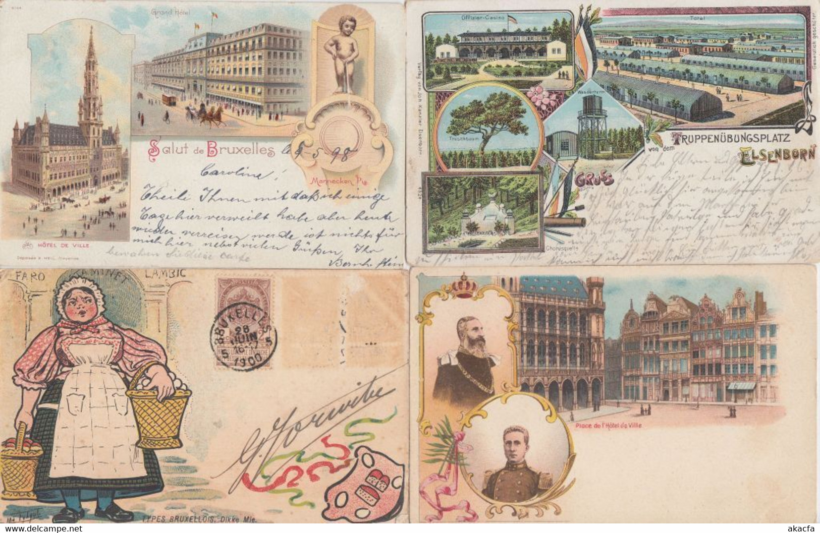 BELGIUM 28 Vintage Litho Postcards Mostly Pre-1910 (L3847) - Collections & Lots