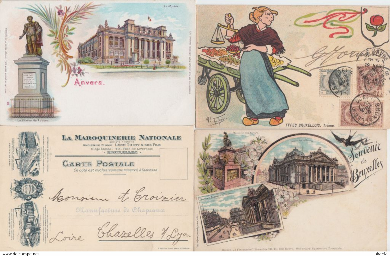 BELGIUM 28 Vintage Litho Postcards Mostly pre-1910 (L3847)