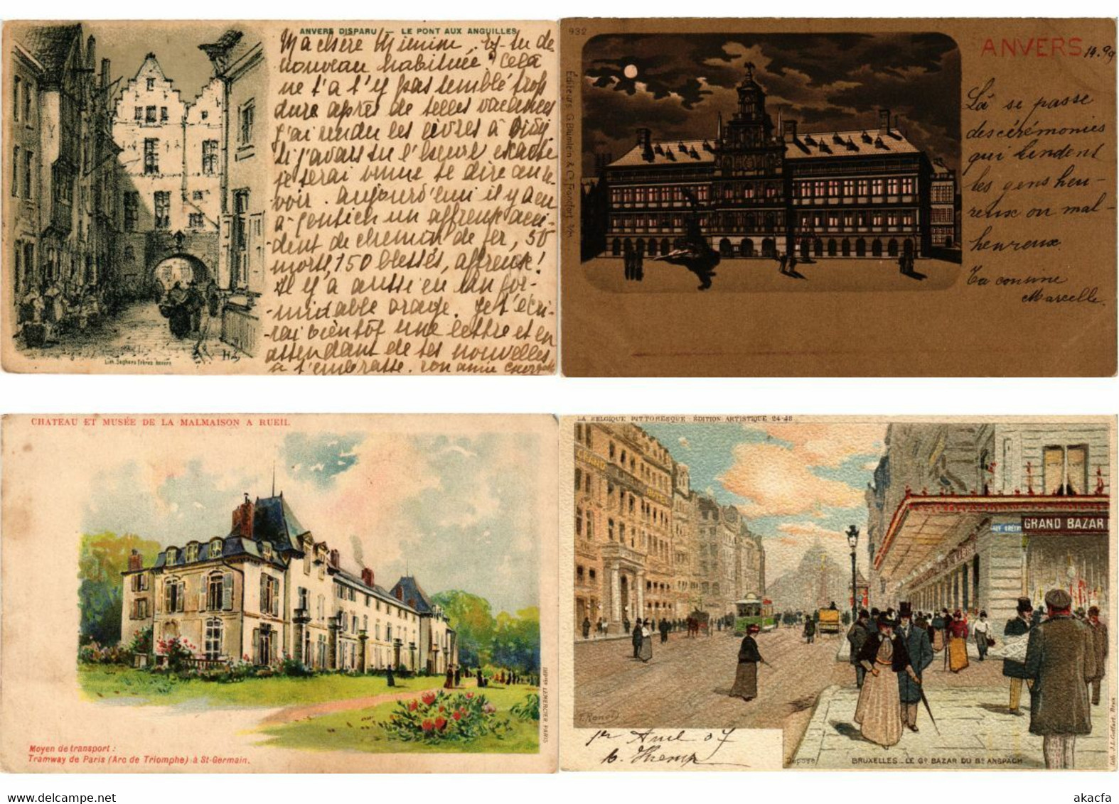 BELGIUM LITHOGRAPHY 37 Vintage LITHO Postcards Pre-1920 (L3841) - Verzamelingen & Kavels