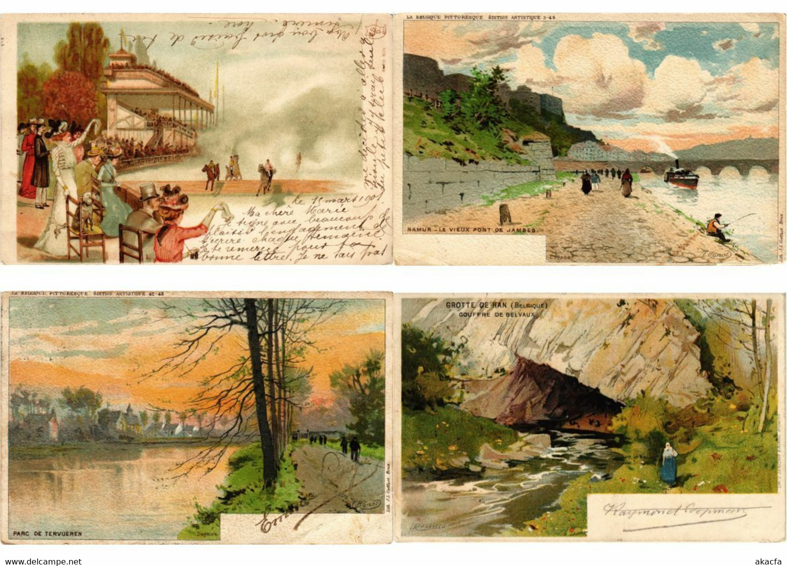 BELGIUM LITHOGRAPHY 37 Vintage LITHO Postcards Pre-1920 (L3841) - Collections & Lots