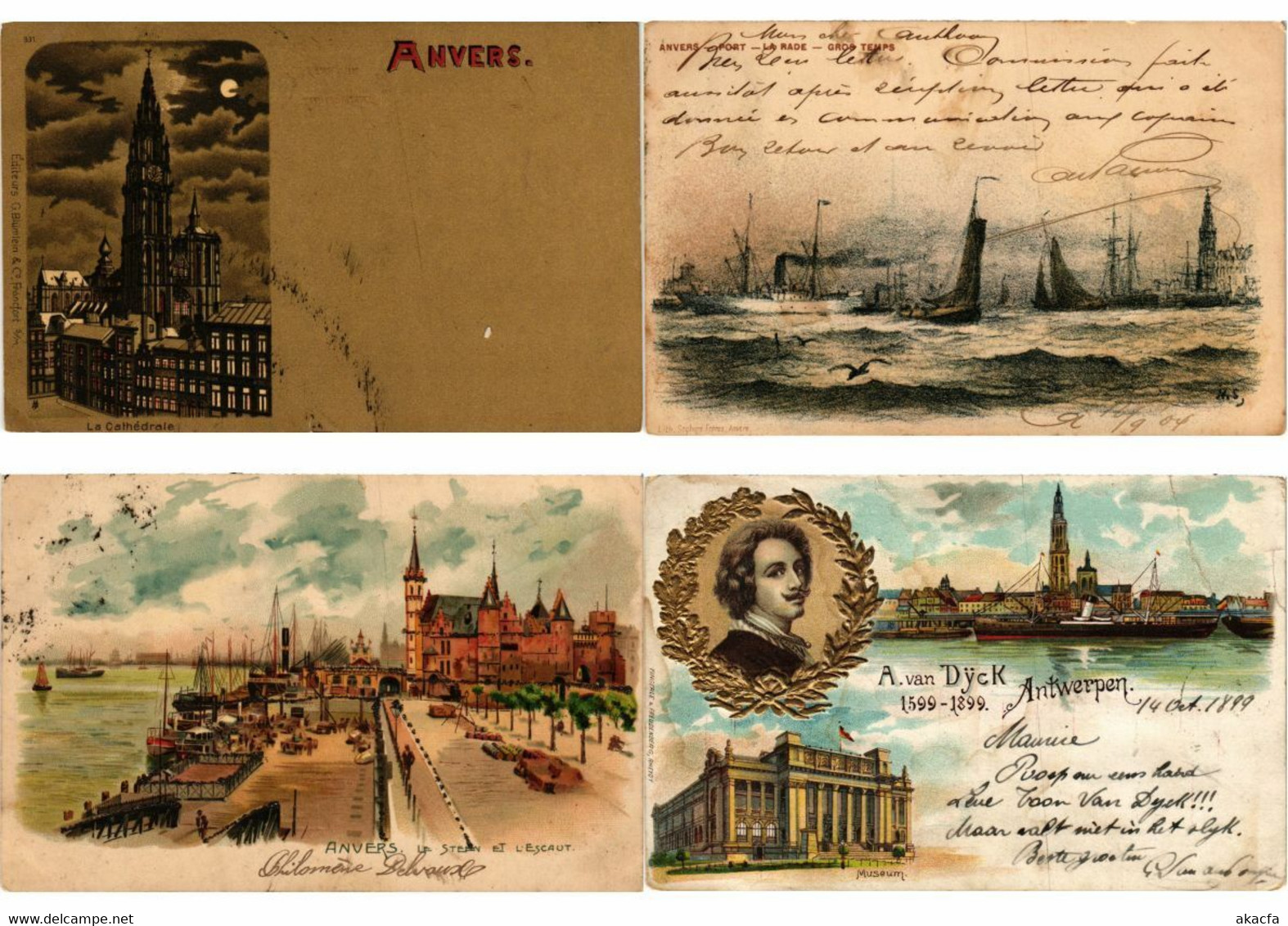 BELGIUM LITHOGRAPHY 37 Vintage LITHO postcards pre-1920 (L3841)